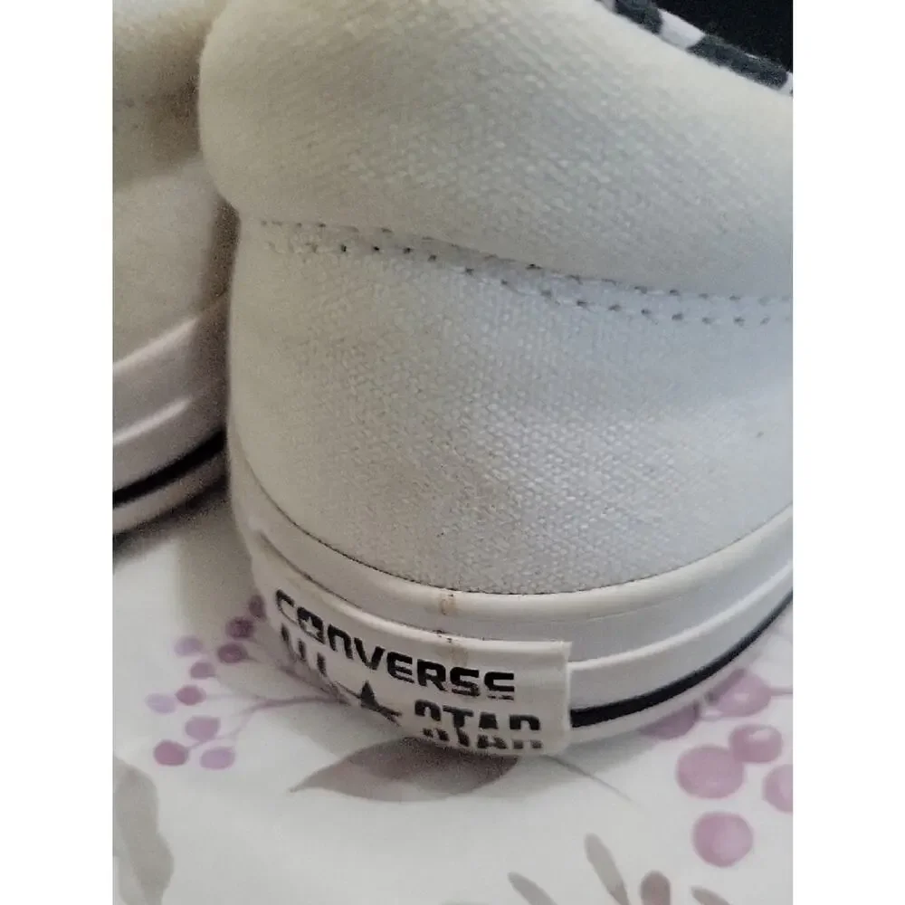 Converse All-Star Cream Canvas Sneakers, Heart Lining, Womens Sz 10, Streetwear - Picture 10 of 11